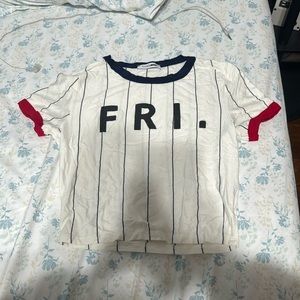 Fashionnova Fri yay ringer crop tshirt